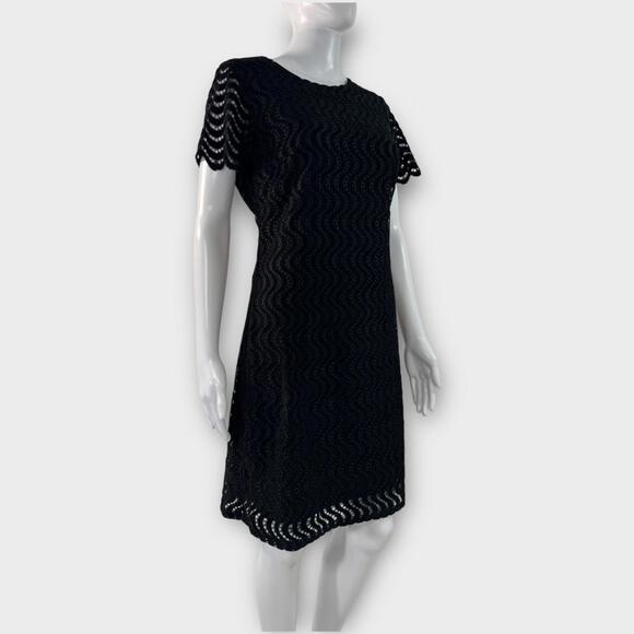 Tommy Hilfiger Women’s Lace Sheath Short Sleeve Mini Dress Black Size 4 Small - Picture 1 of 15